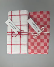 Lade das Bild in den Galerie-Viewer, 2er Set Leinen-Geschirrhandtuch Axlings rot