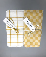 Lade das Bild in den Galerie-Viewer, 2er Set Leinen-Geschirrhandtuch Axlings safran
