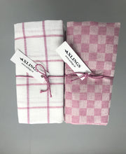 Lade das Bild in den Galerie-Viewer, 2er Set Leinen-Geschirrhandtuch Axlings rosé